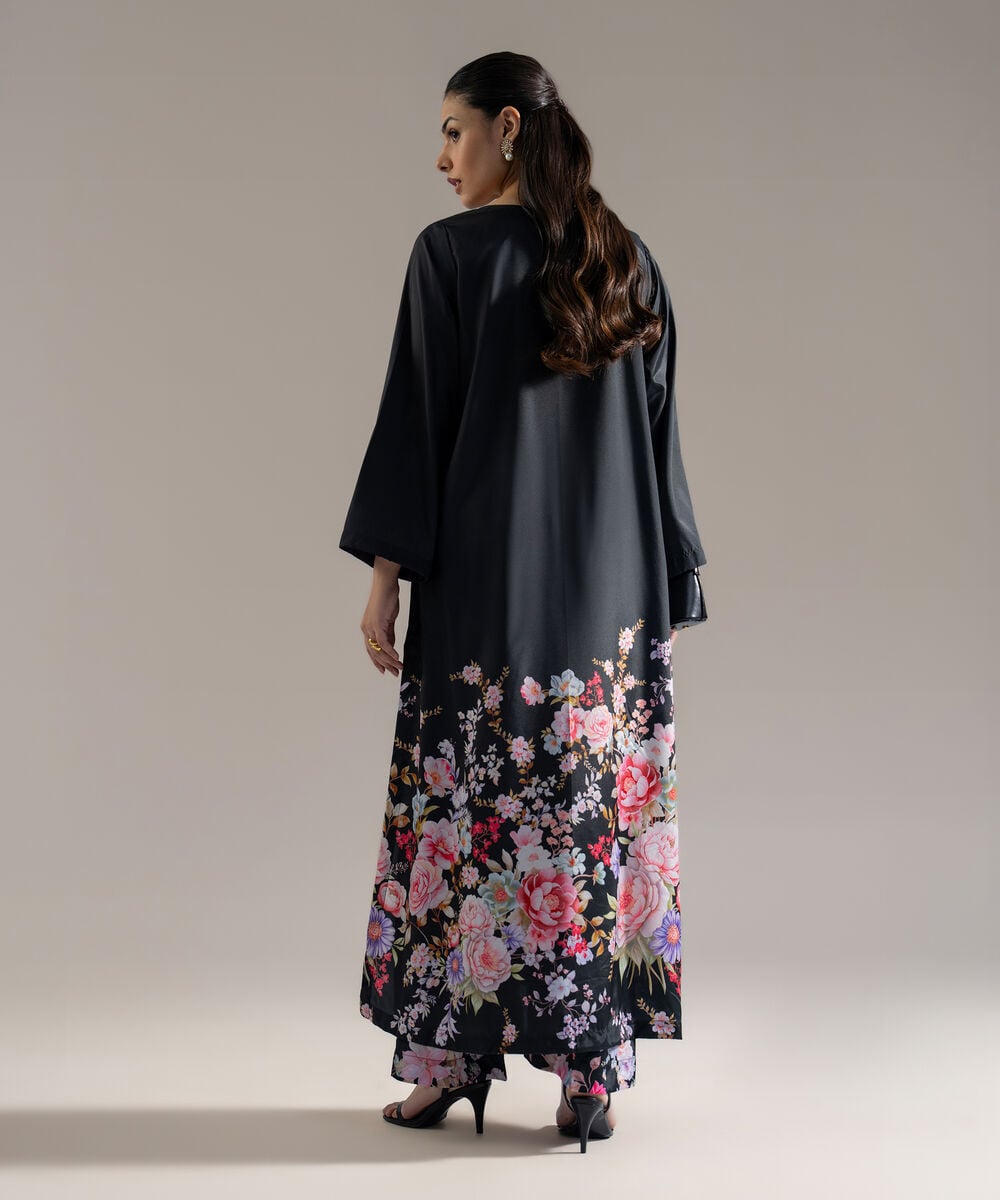 Women's RTW Printed Black Blended Grip 2 Piece Suit