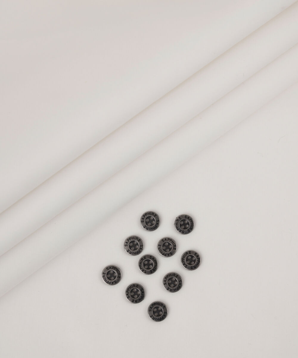 Men's Unstitched 2-Piece Premium Giza Cotton Off White Suit