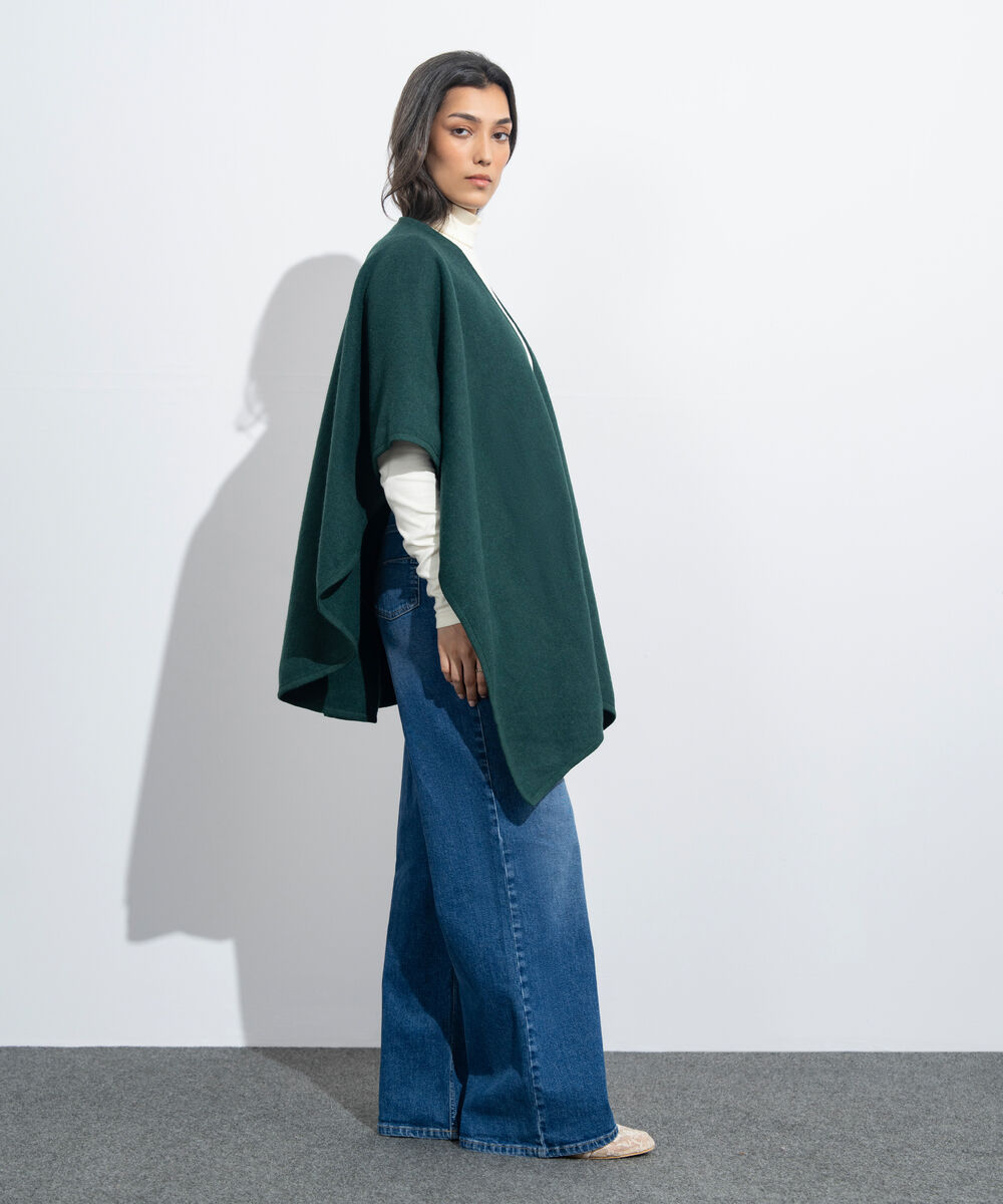 Women's Western Wear Green Cape Shawl