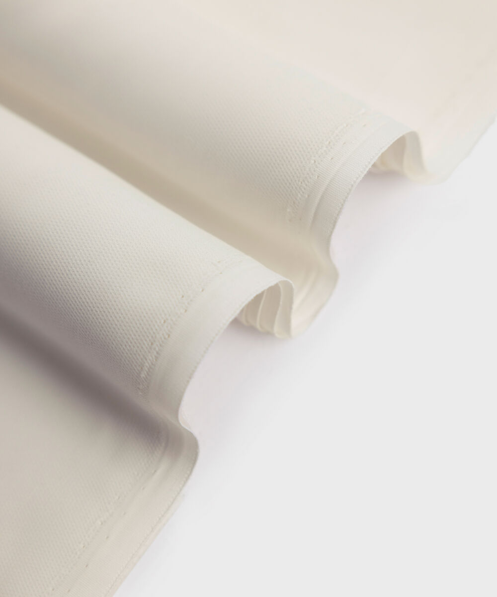 Men's Unstitched Two-Piece Premium Cotton Satin Off White Suit.