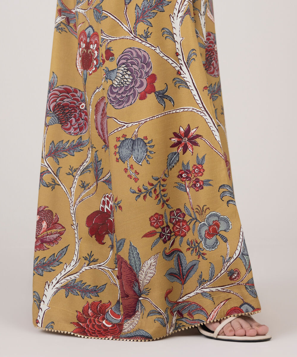 Women's RTW Viscose Raw Silk Multi Printed Sharara