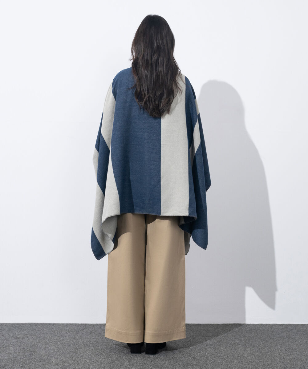 Women's Western Wear Navy & Grey Cape Shawl