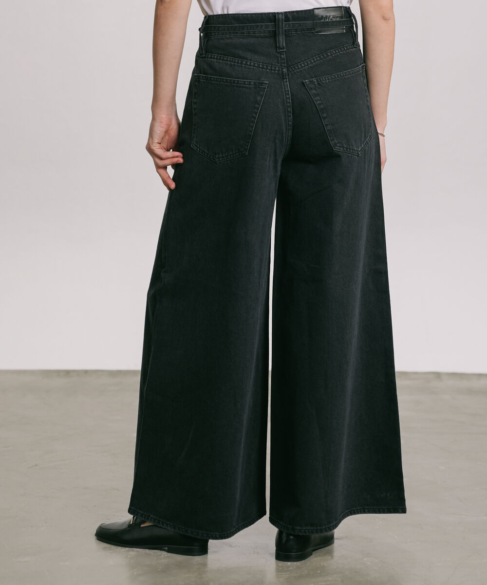 Women's Western Wear Grey Super Wide Leg Jeans