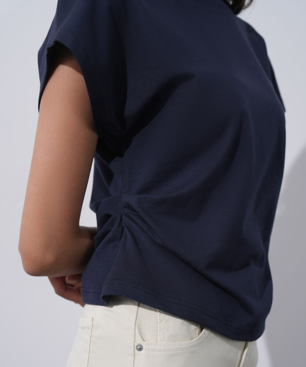 Women's Western Wear Blue Short Sleeve Kimono T-Shirt