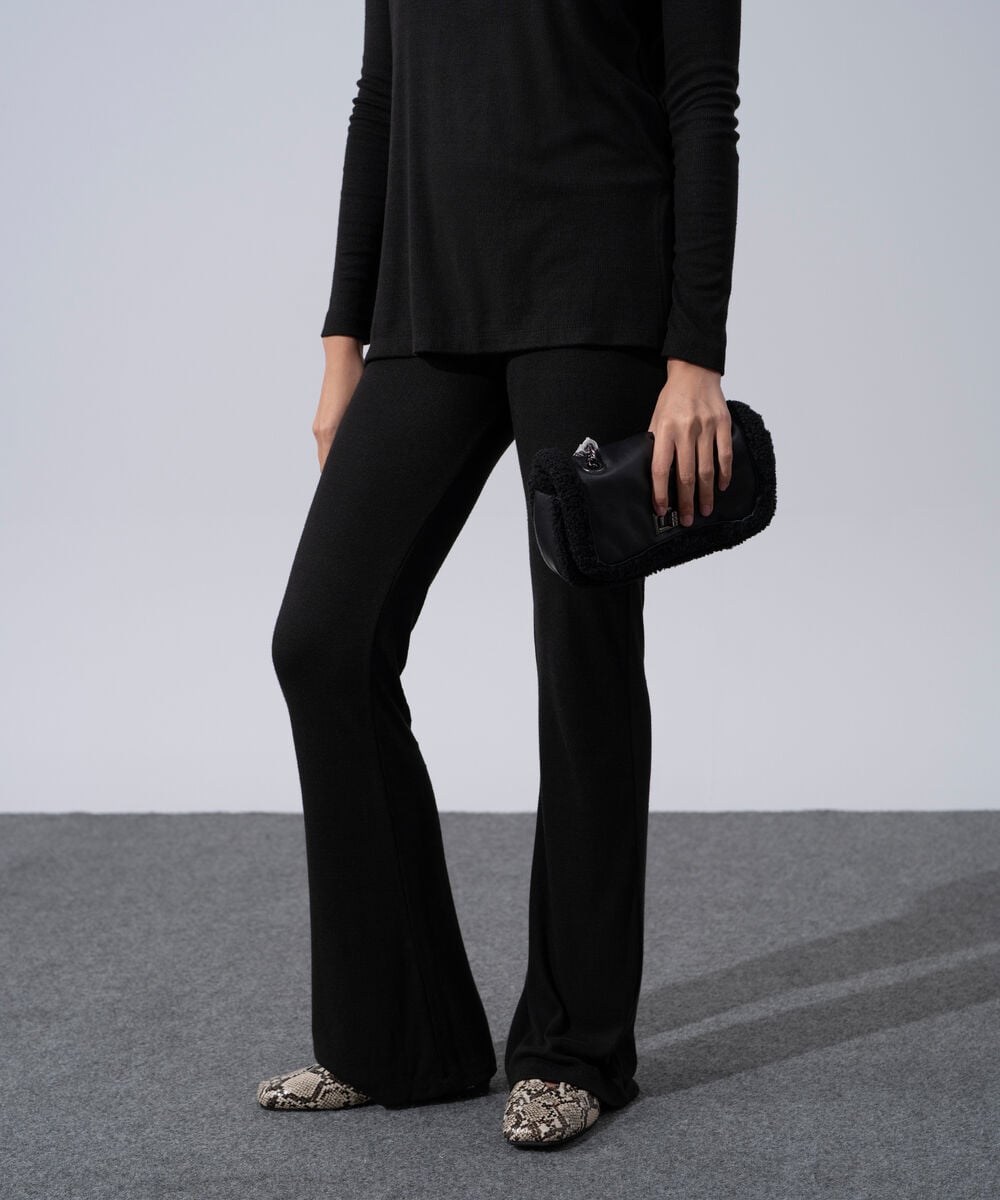 Women's Western Wear Black Slim-Fit Trousers