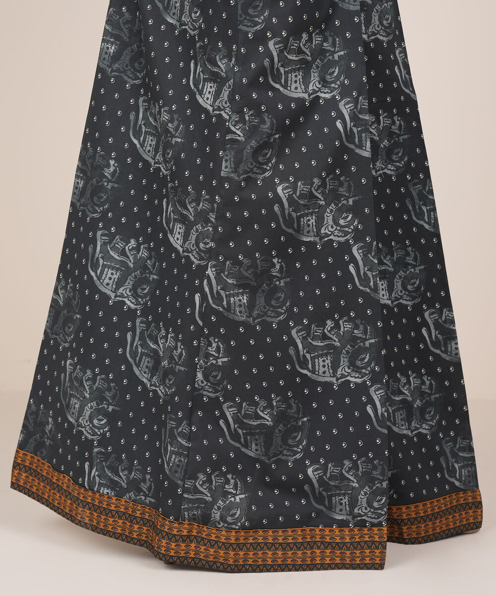 Women's RTW Cambric Black Printed Sharara