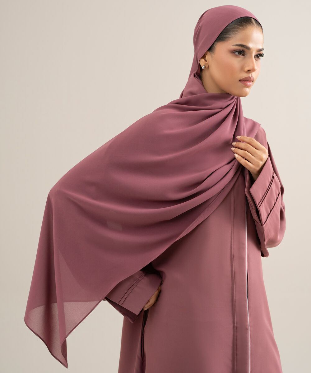 Women's Polyester Magenta Kimono Abaya Set