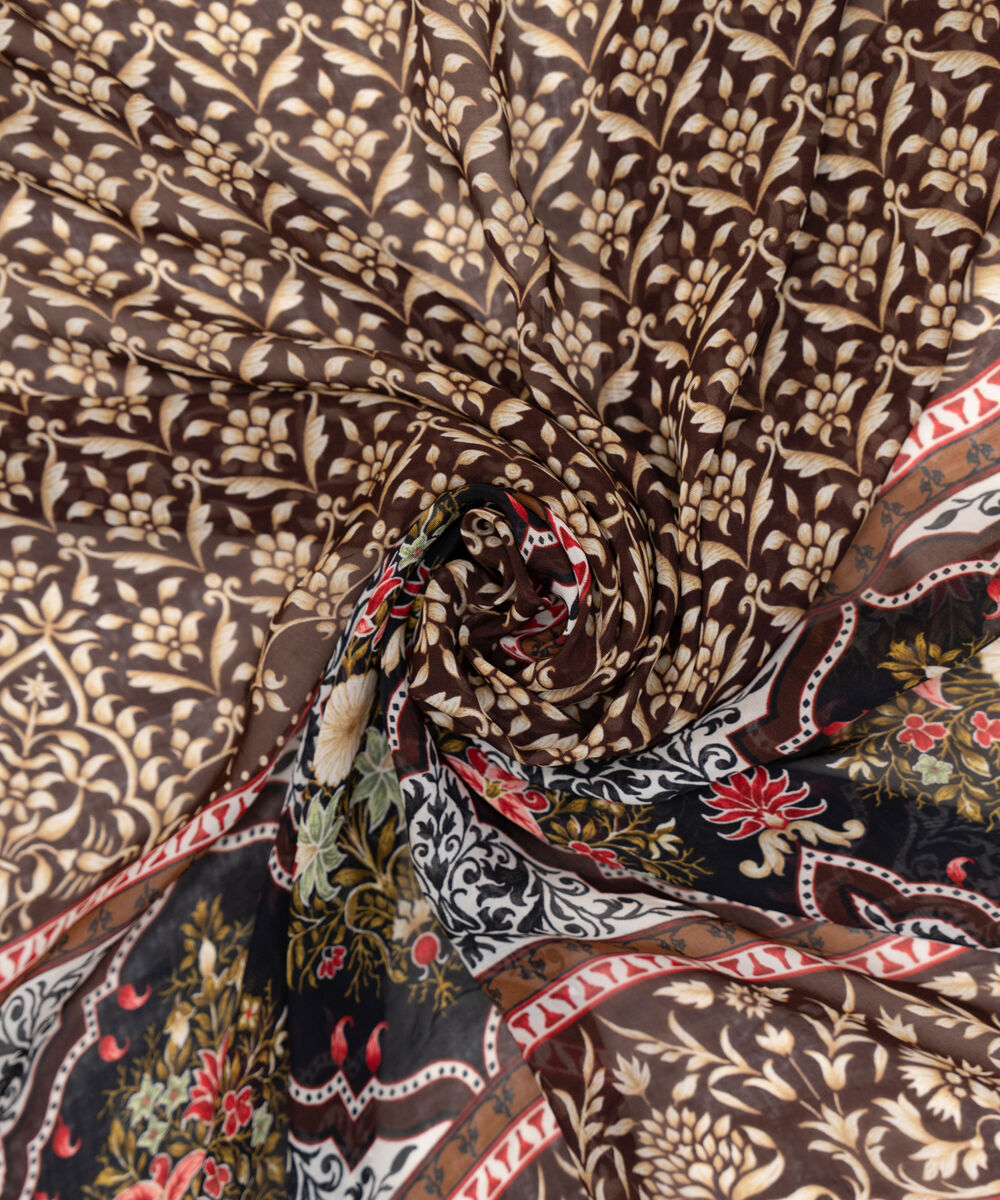 Bemberg Tissue Brown Printed Dupatta