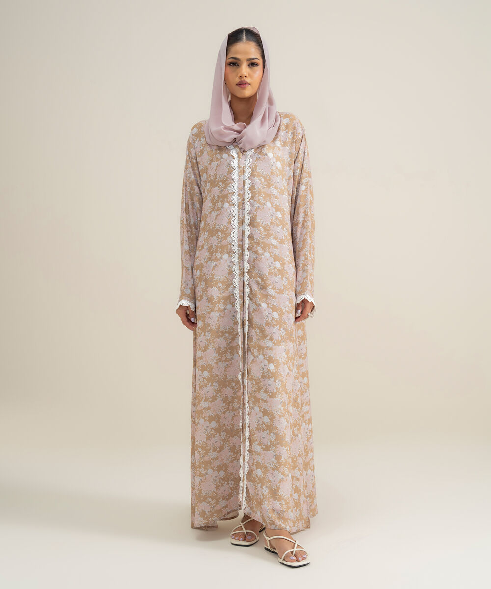 Women's Polyester Multi Printed Abbaya Set
