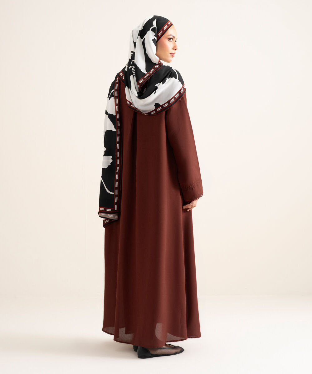 Women's Rust V-Neck Regular Abbaya Set