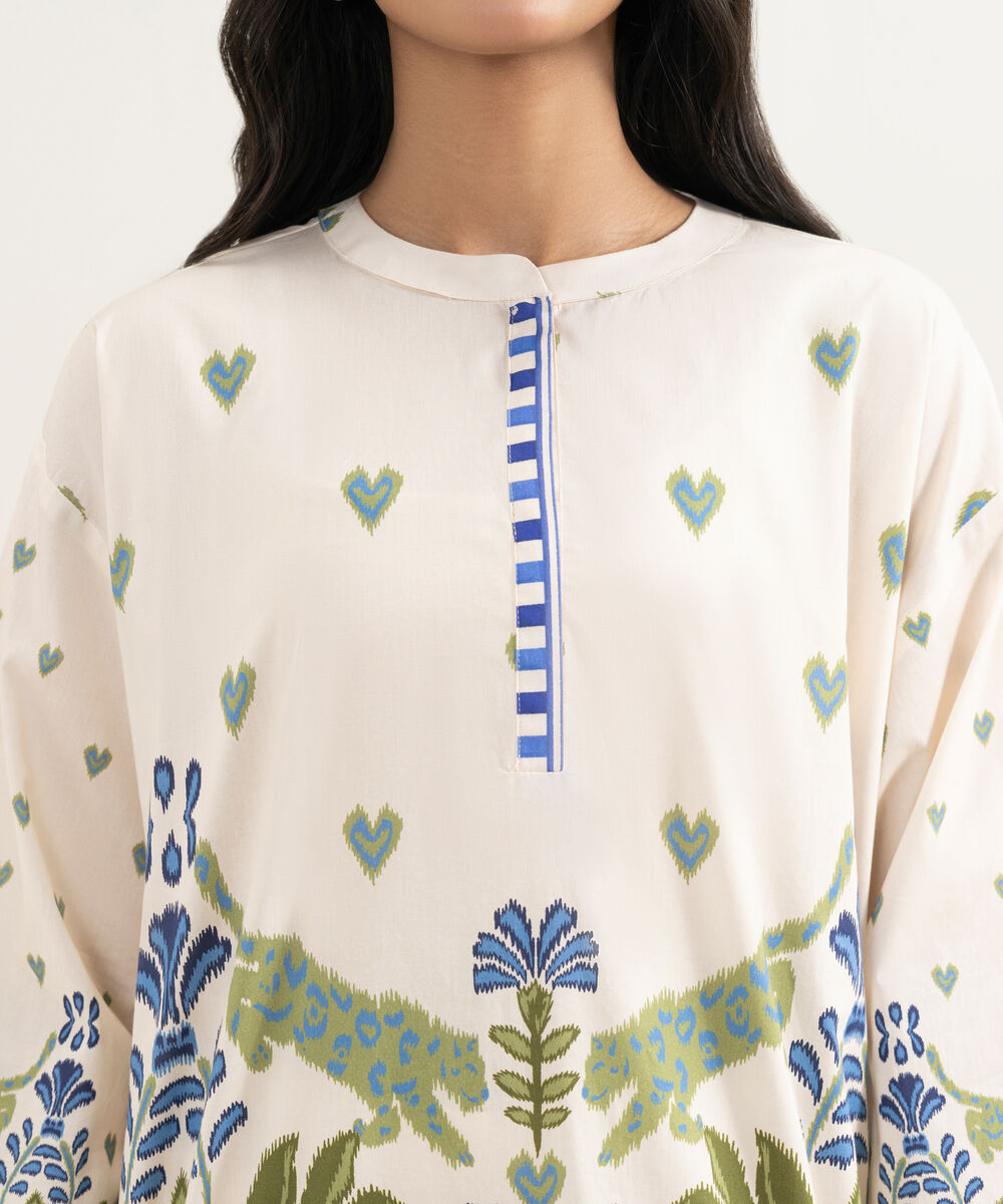 Women's RTW Cambric Embroidered Off White Boxy Shirt