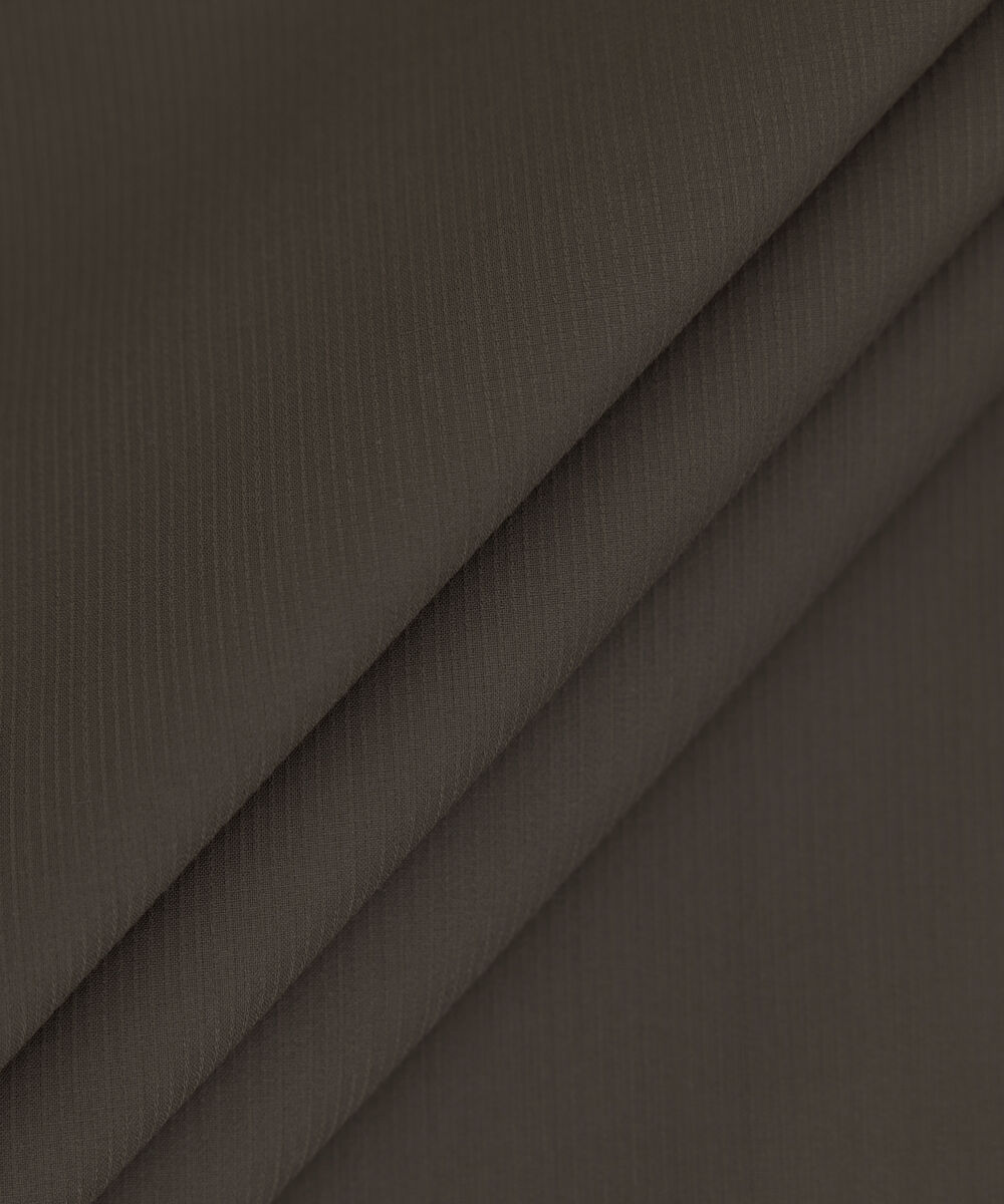 Men's Unstitched 2-Piece Premium Wash & Wear Dobby Dark Brown Suit