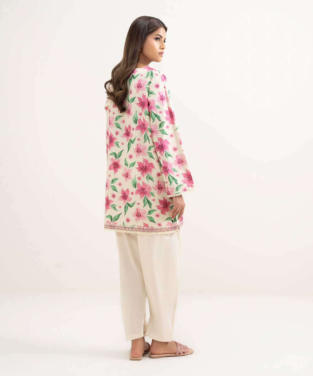 Women's RTW Cambric Embroidered Pale Yellow Straight Shirt