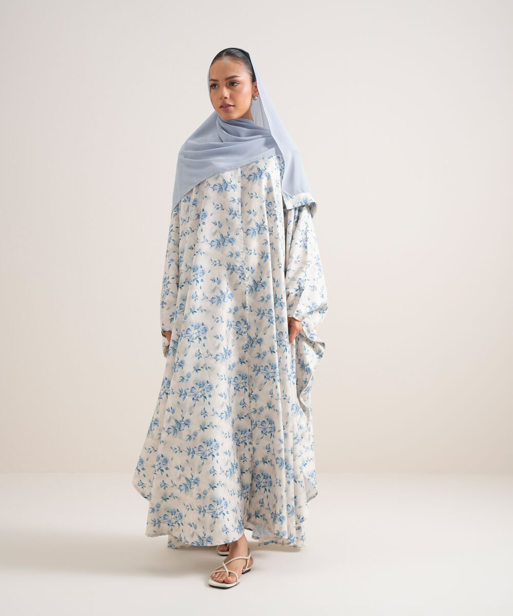 Women's Multi  Printed Kaftan Abbaya Set