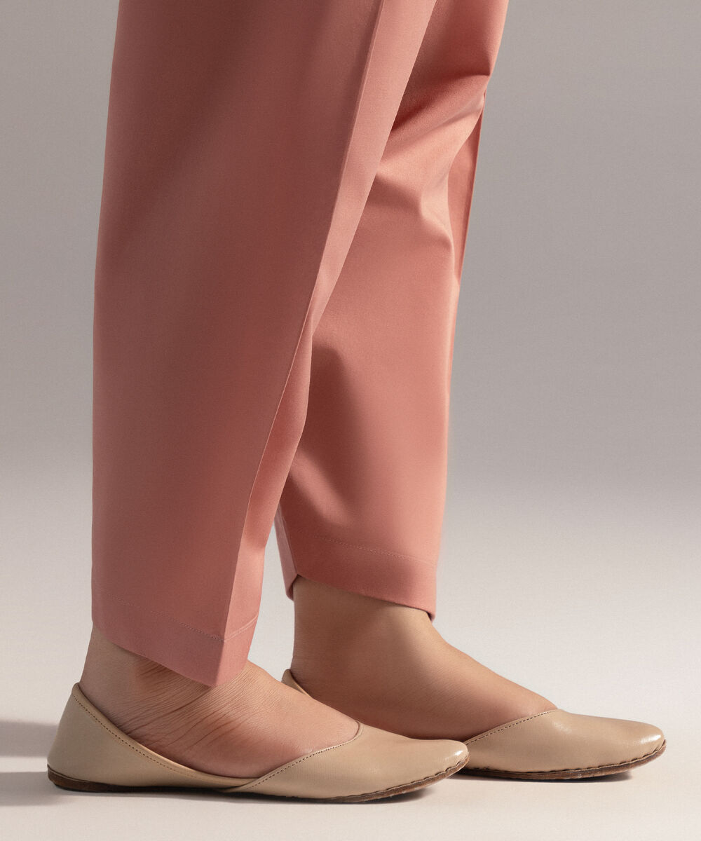 Women's RTW Cambric Solid Peach Shalwar