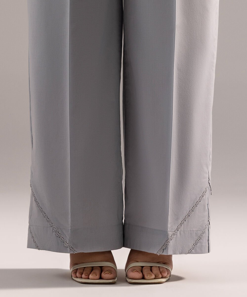 Women's RTW Cambric Solid Grey Culottes