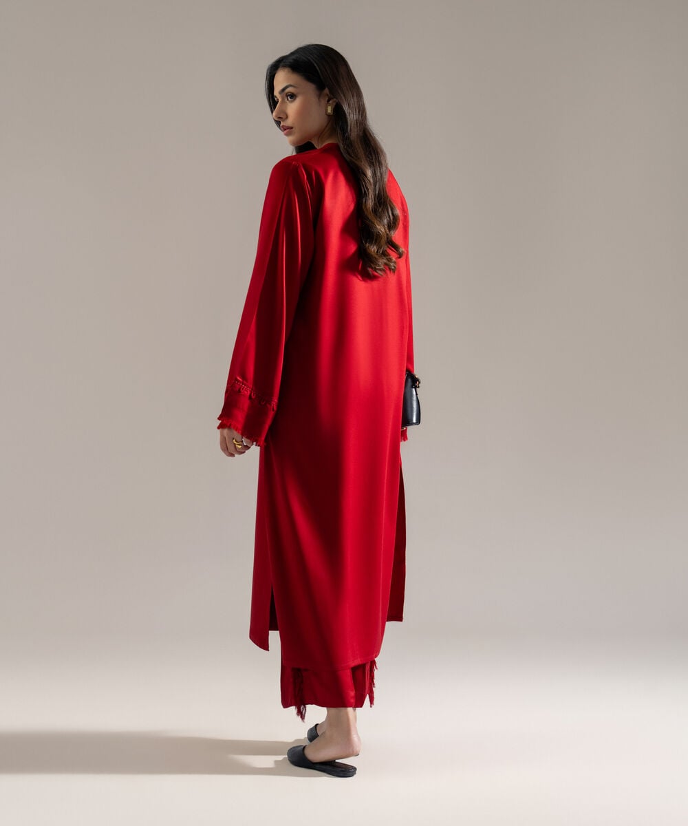 Women's RTW Bedford Solid Red 2 Piece Suit