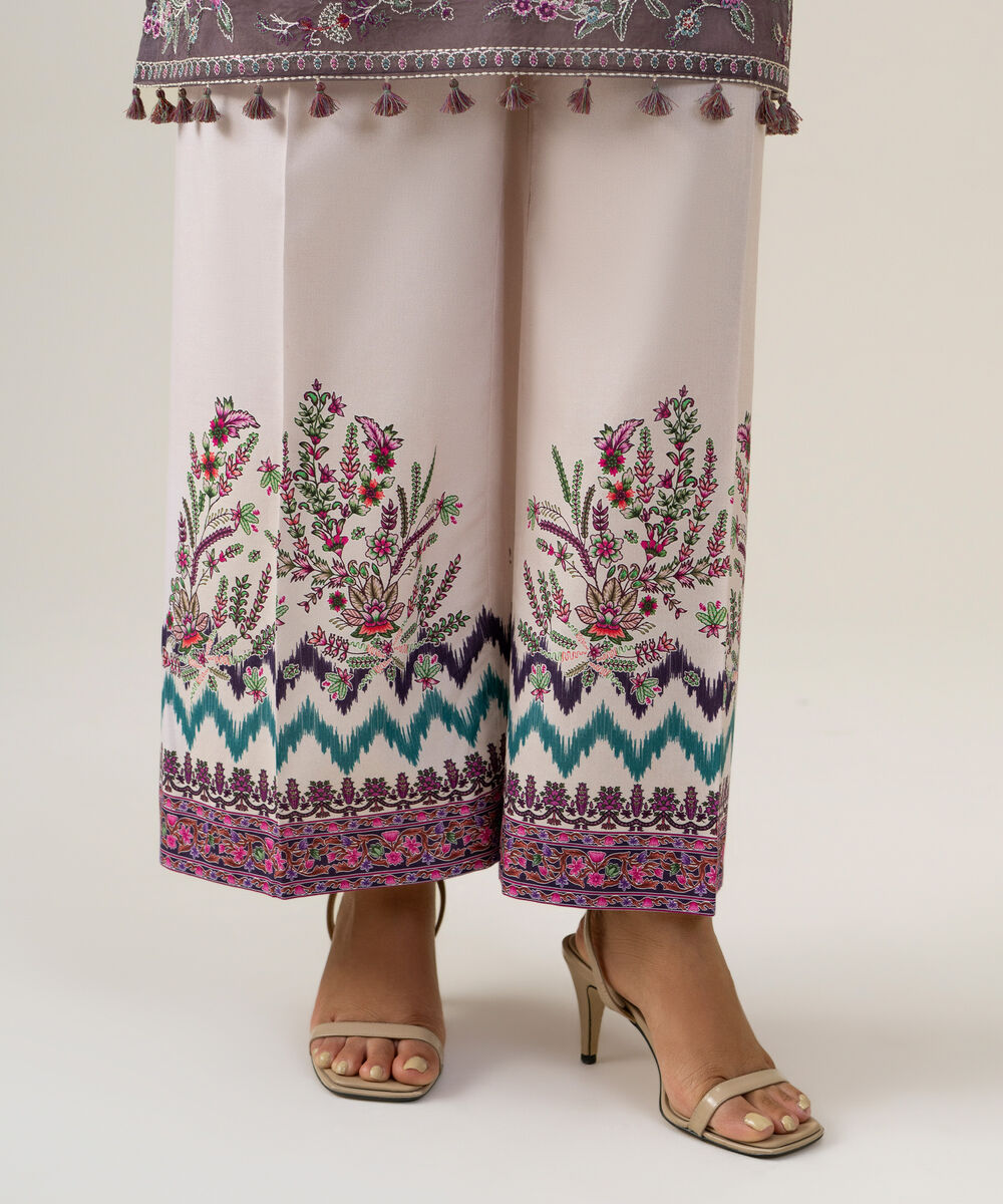Women's Unstitched Blended Chiffon Printed Dark Green 3 Piece Suit