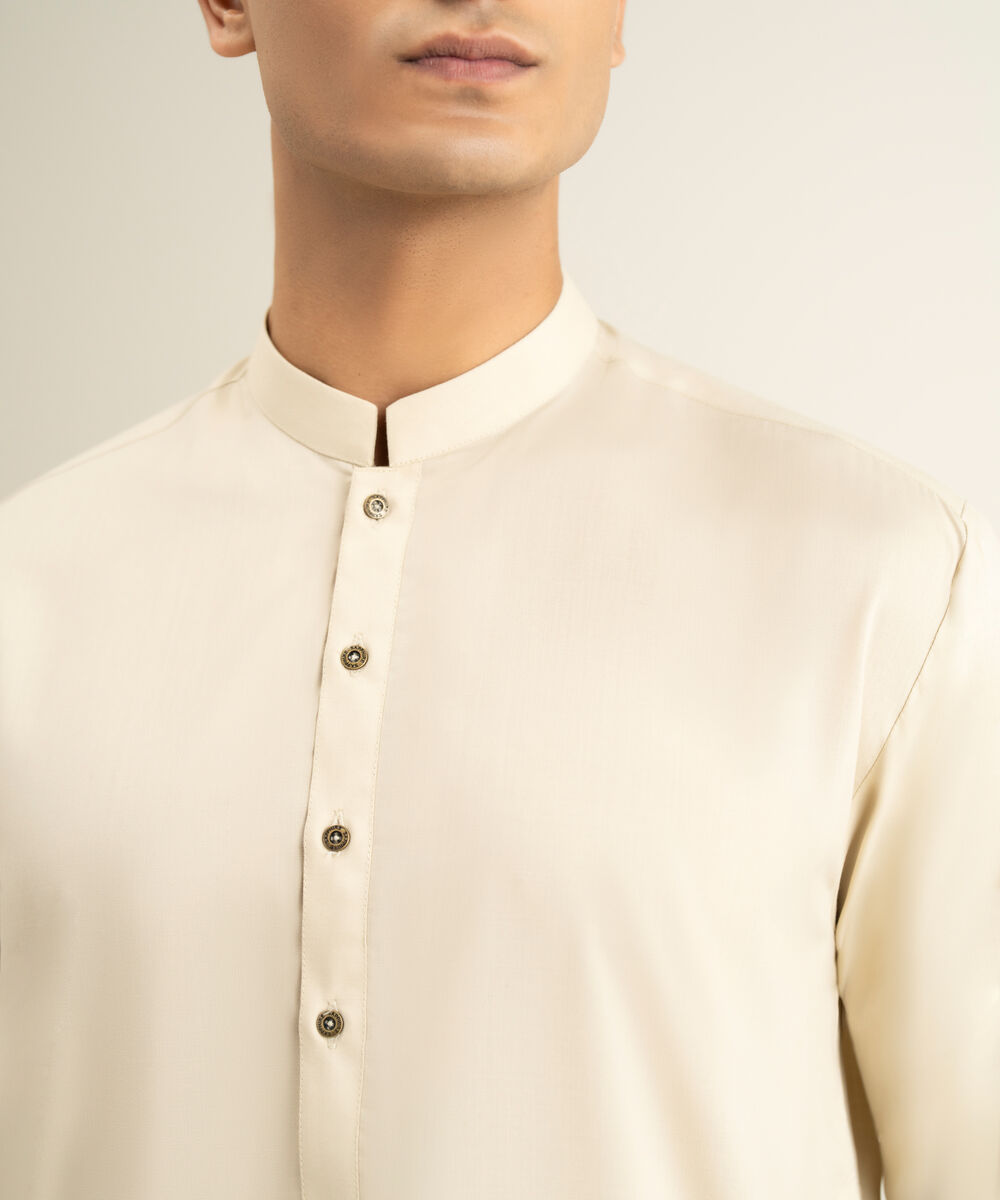 Men's beige Wash & Wear Kameez Shalwar