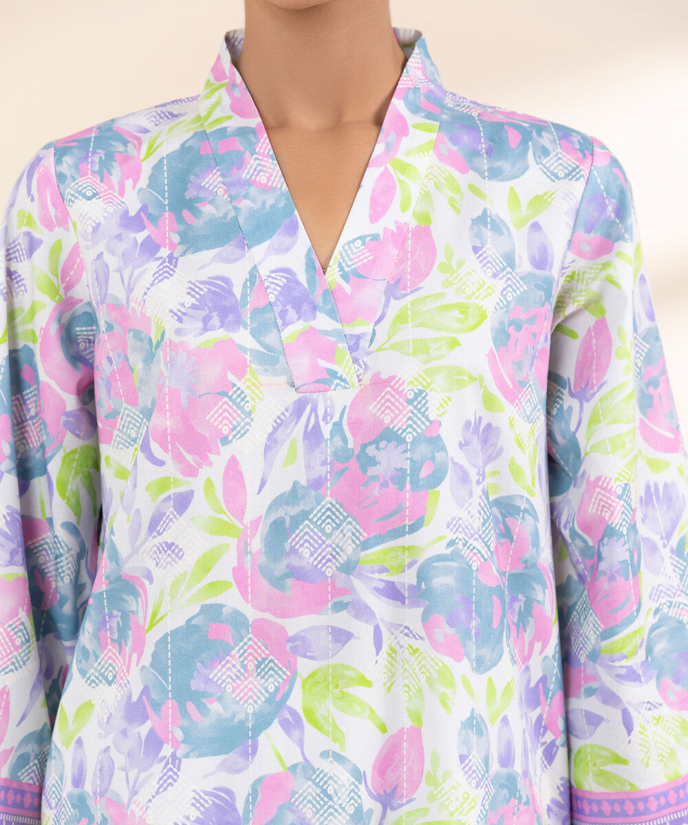 Women's Unstitched Lawn Printed Multi 2 Piece Suit