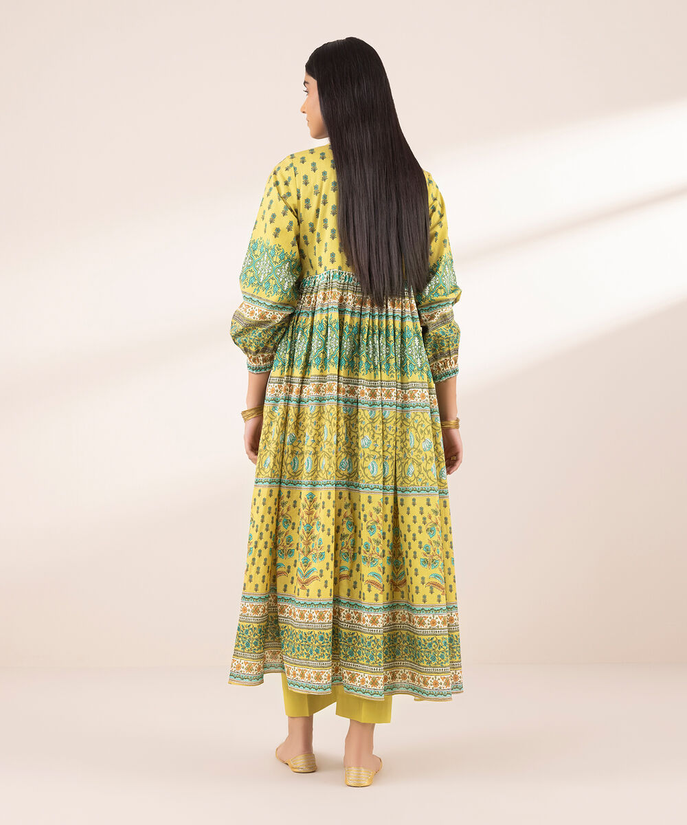 Women's RTW Arabic Lawn Multi Printed Angrakha