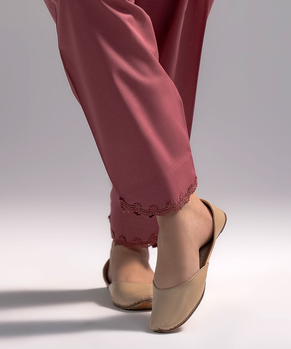 Women's RTW Cambric Solid Mauve Shalwar