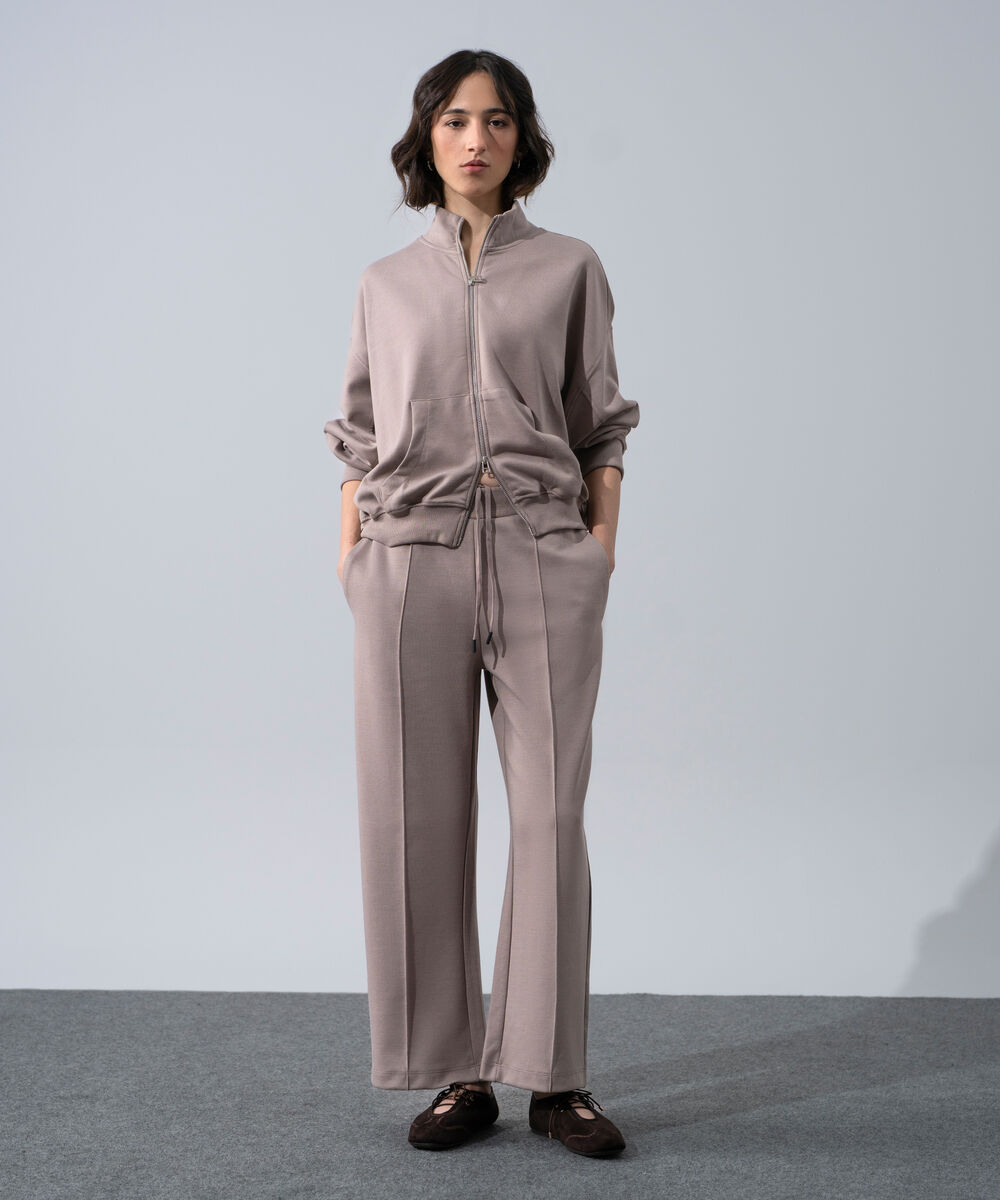 Women's Western Wear Beige Wide Leg Trousers