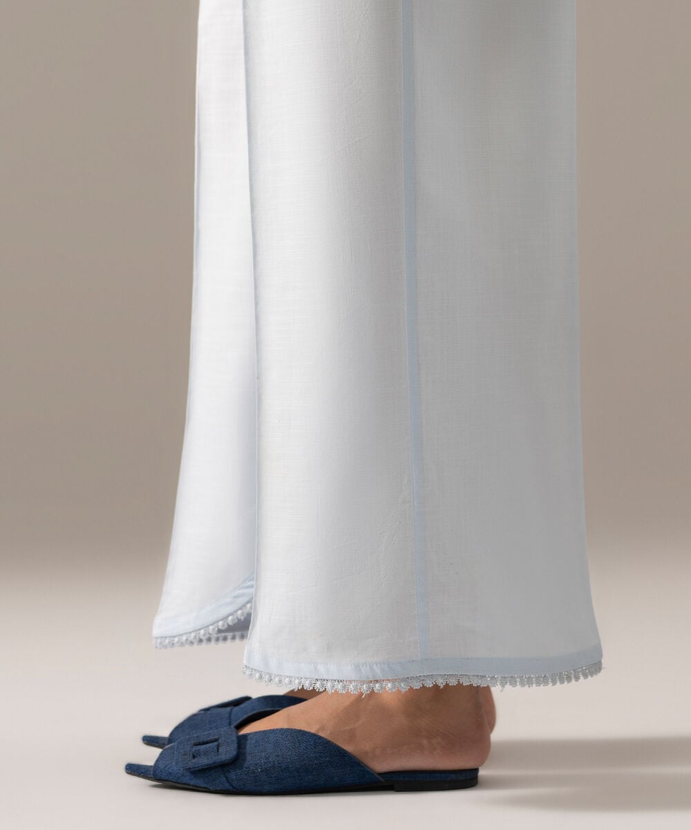 Women's RTW Cross Hatch Solid Ice Blue Culottes