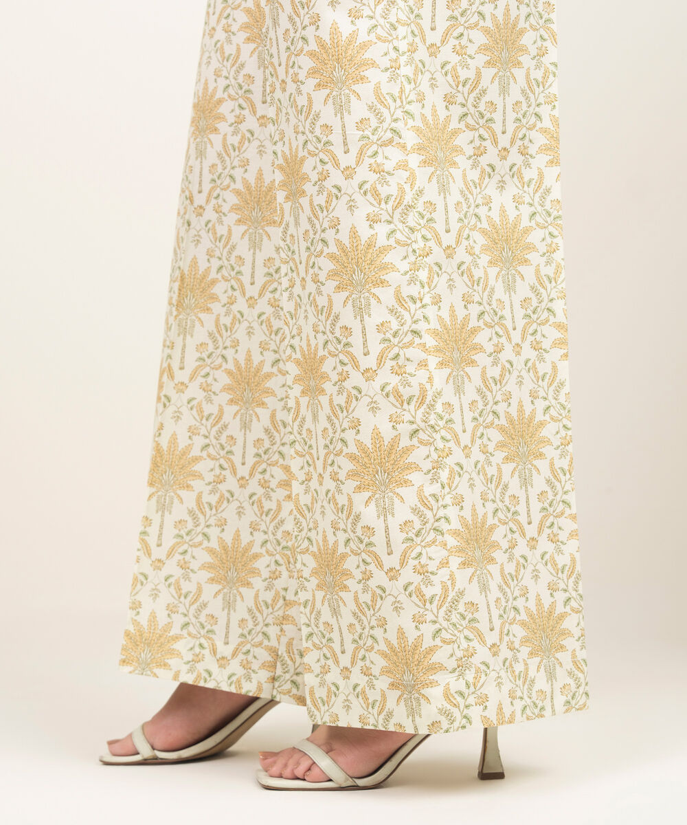 Women's RTW Lawn Printed Mint Green Culottes