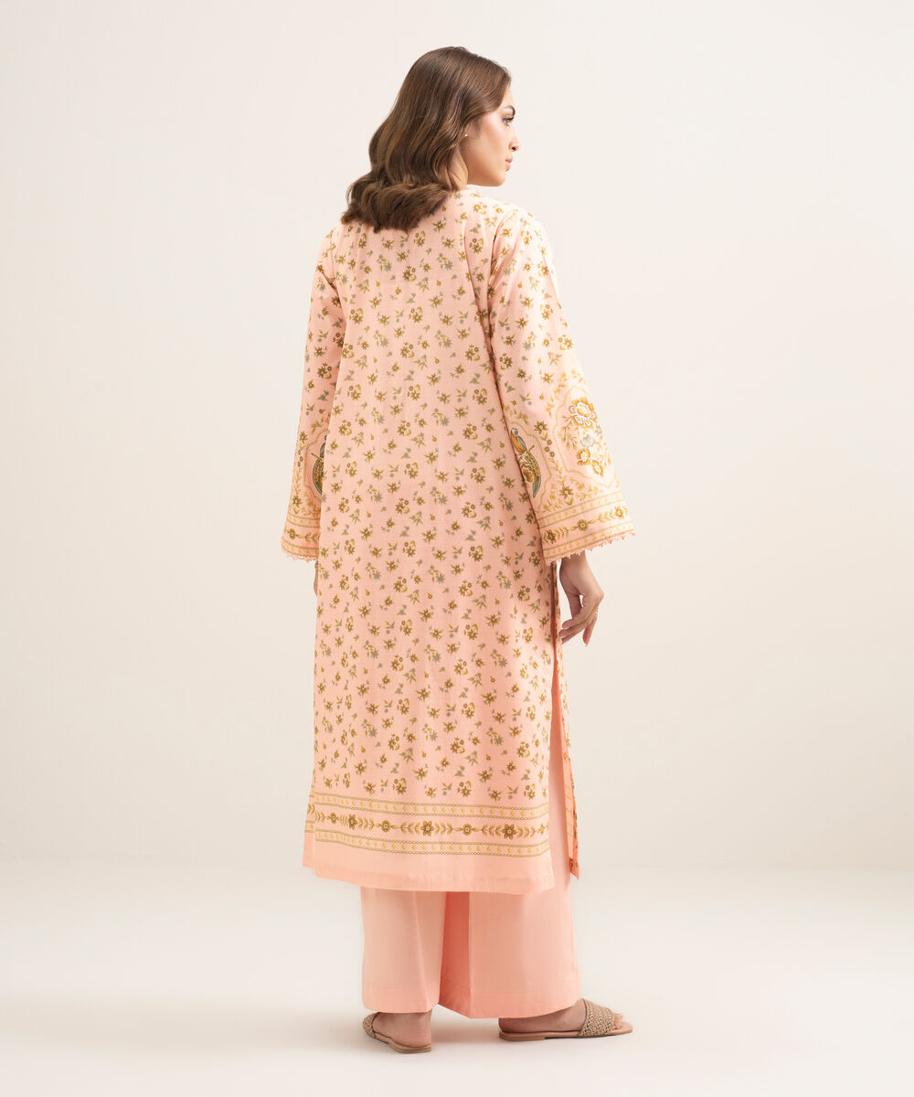 Women's RTW Cambric Embroidered Pink A-Line Shirt