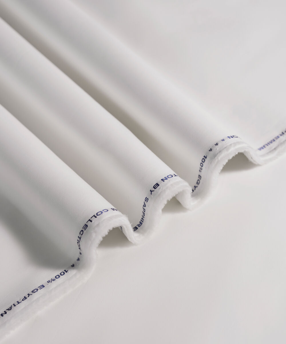 Men's Unstitched 2-Piece Premium Giza Cotton Off White Suit