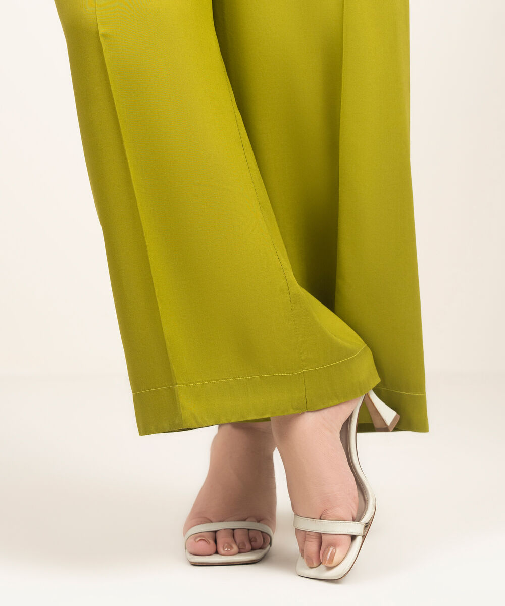 Women's RTW Arabic Cambric Solid Green Culottes