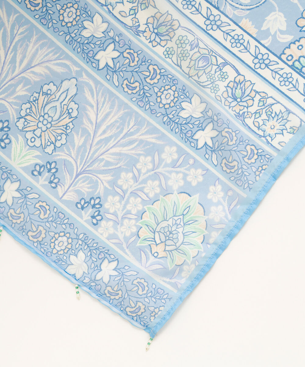 Blended Silk Printed Blue Dupatta
