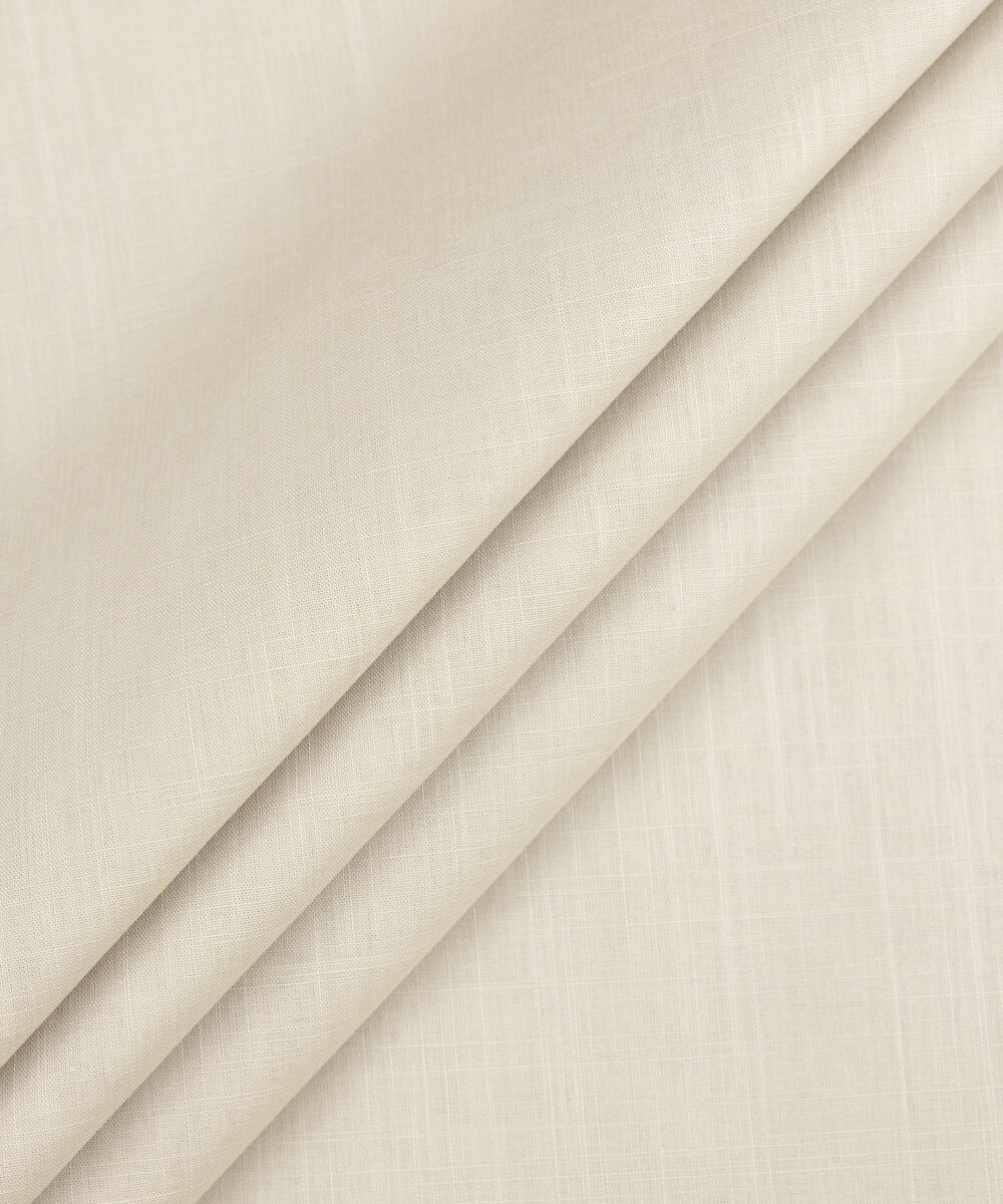 Men's Unstitched Two-Piece Light Beige Premium Slub Cotton Suit