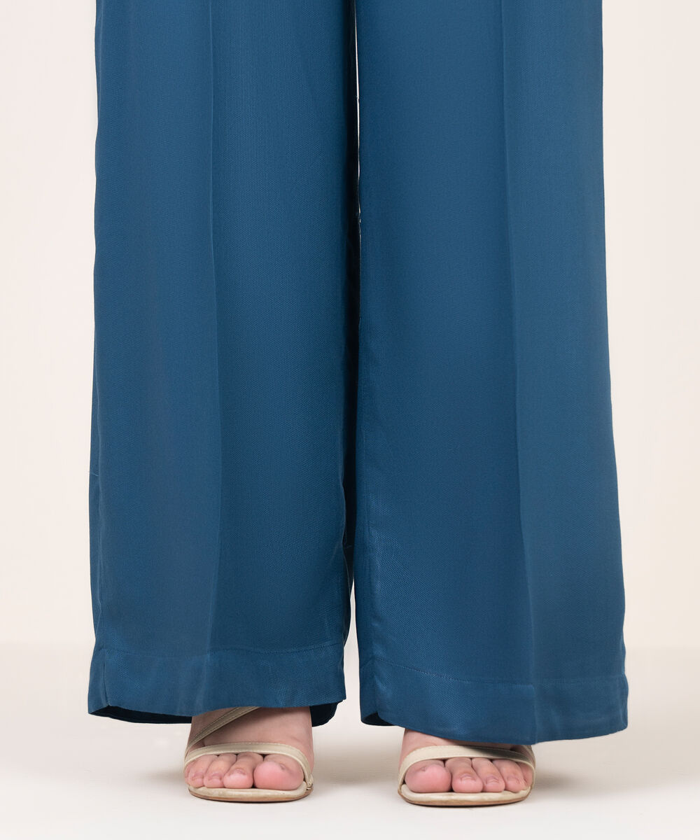 Women's RTW Bedford Solid Blue Culottes
