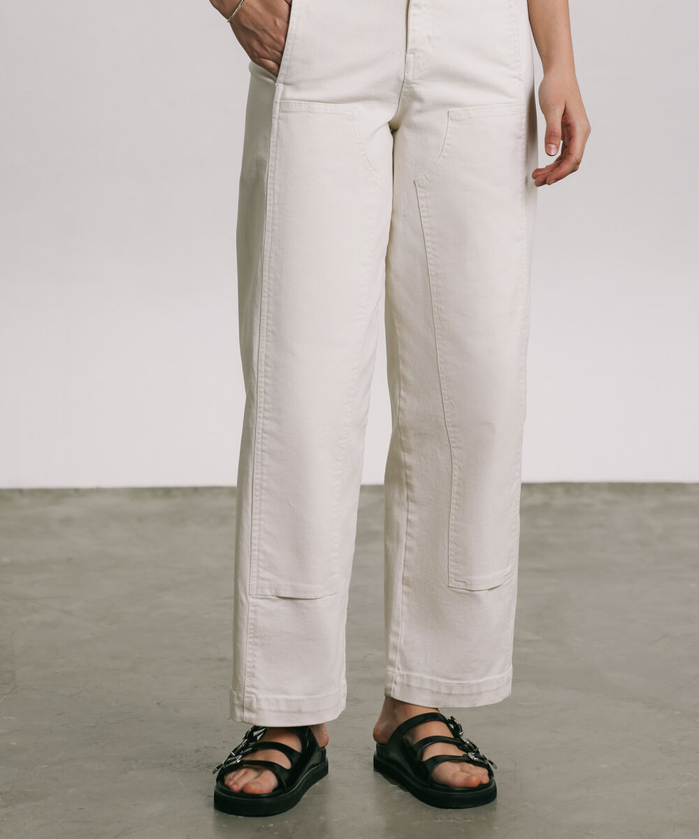 Women's Western Wear White Barrel Carpenter Pants
