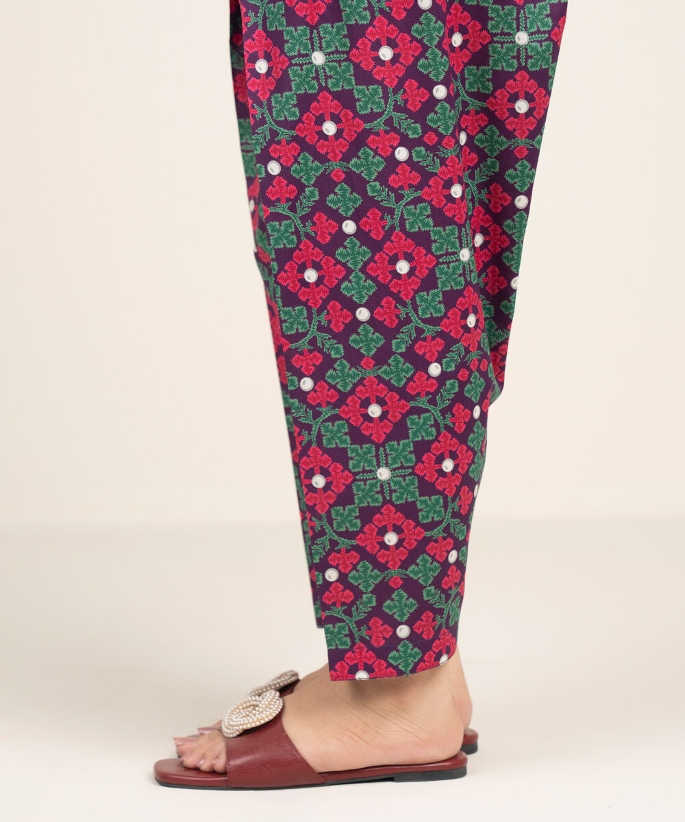 Women's RTW Cambric Solid Purple Shalwar