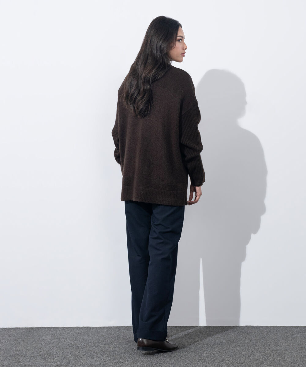 Women's Western Wear Brown Soft Touch Knit Cardigan