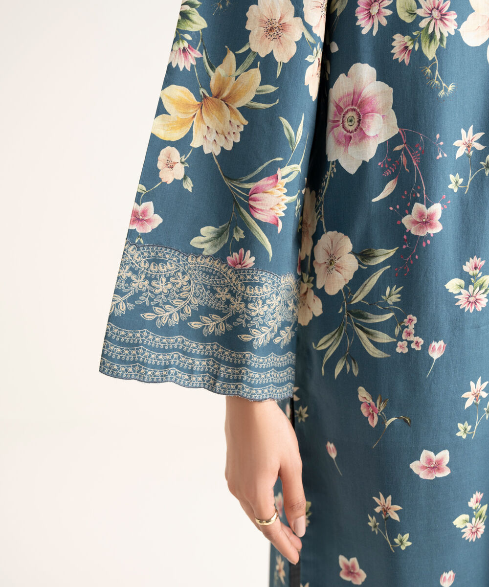 Women's Unstitched Cross Hatch Embroidered Light Peach 3 Piece Suit