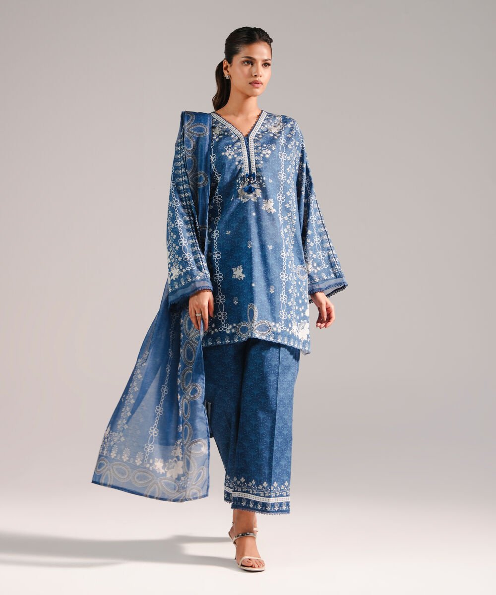 Manaar Printed Dark Blue Dupatta