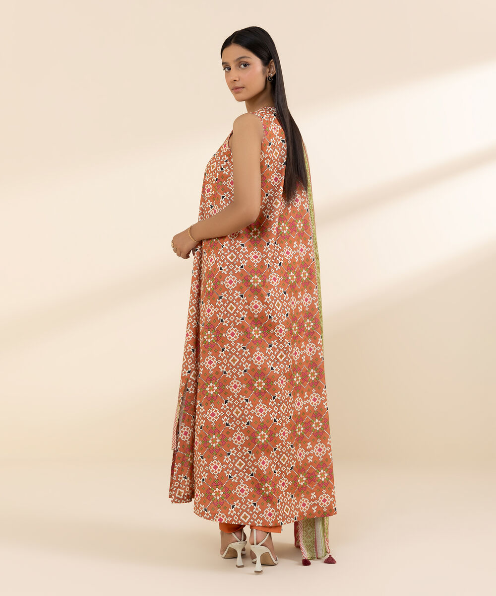 Women's Unstitched Lawn Printed Multi 3 Piece Suit