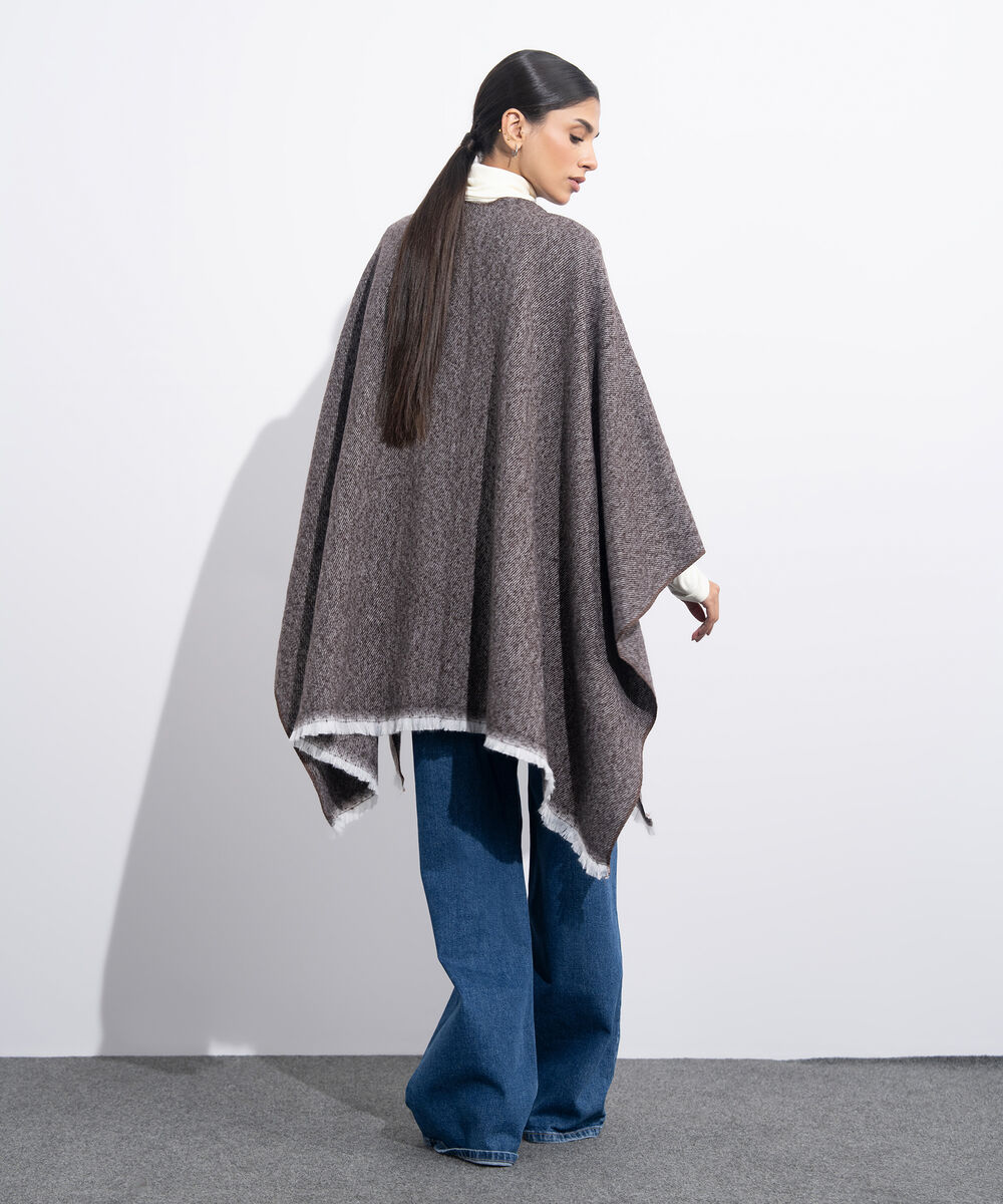 Women's Western Wear Brown Cape Shawl