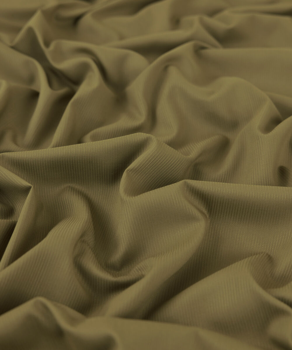 Men's Unstitched 2-Piece Premium Wash & Wear Dobby Olive Suit