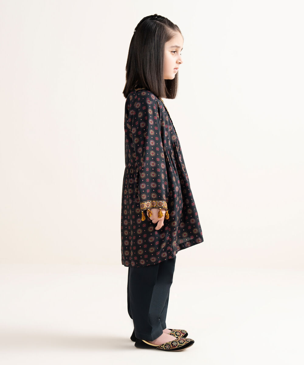 Girls Two Piece Printed Arabic Lawn Suit