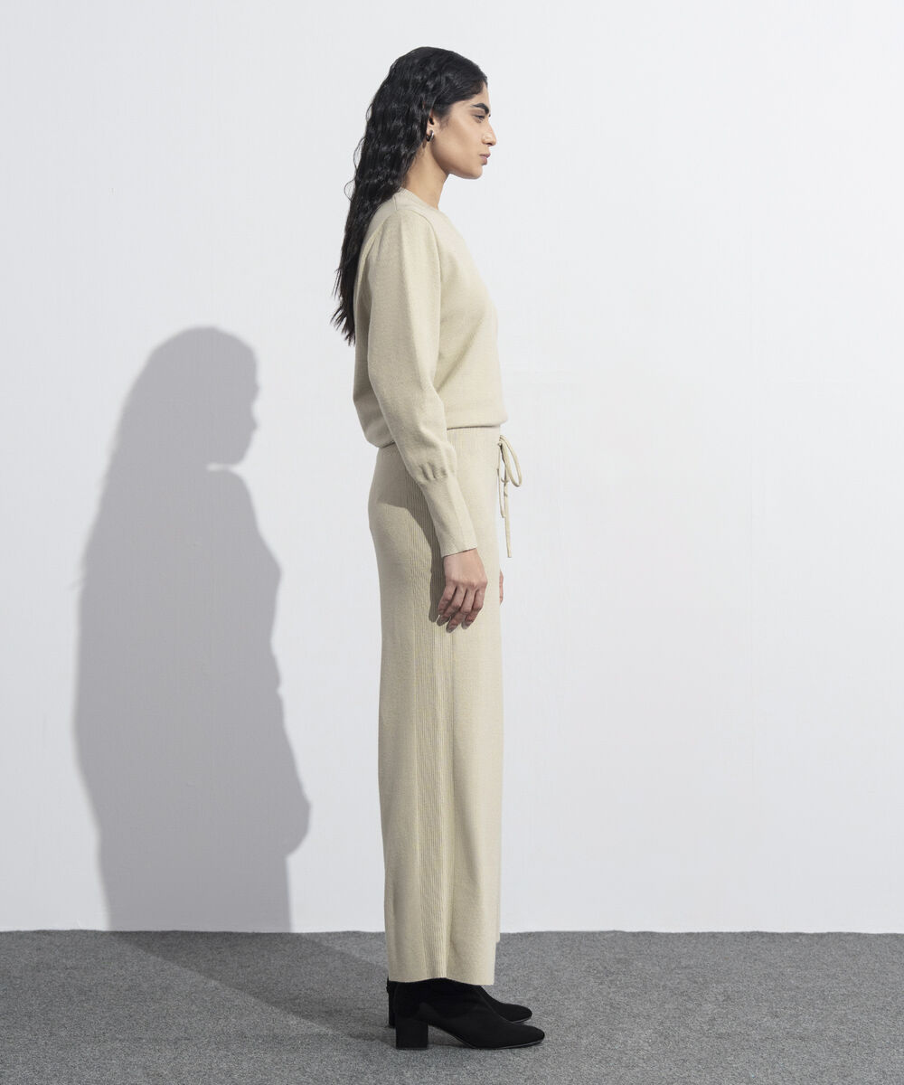 Women's Western Wear Beige Pull-On Knit Culottes