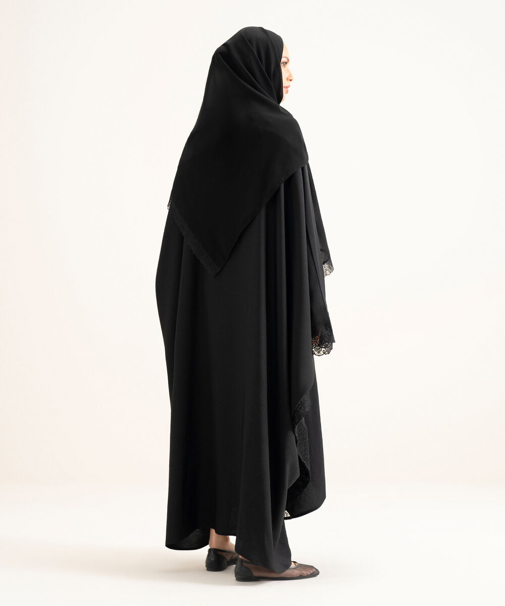 Women's Black Cape Abbaya Set