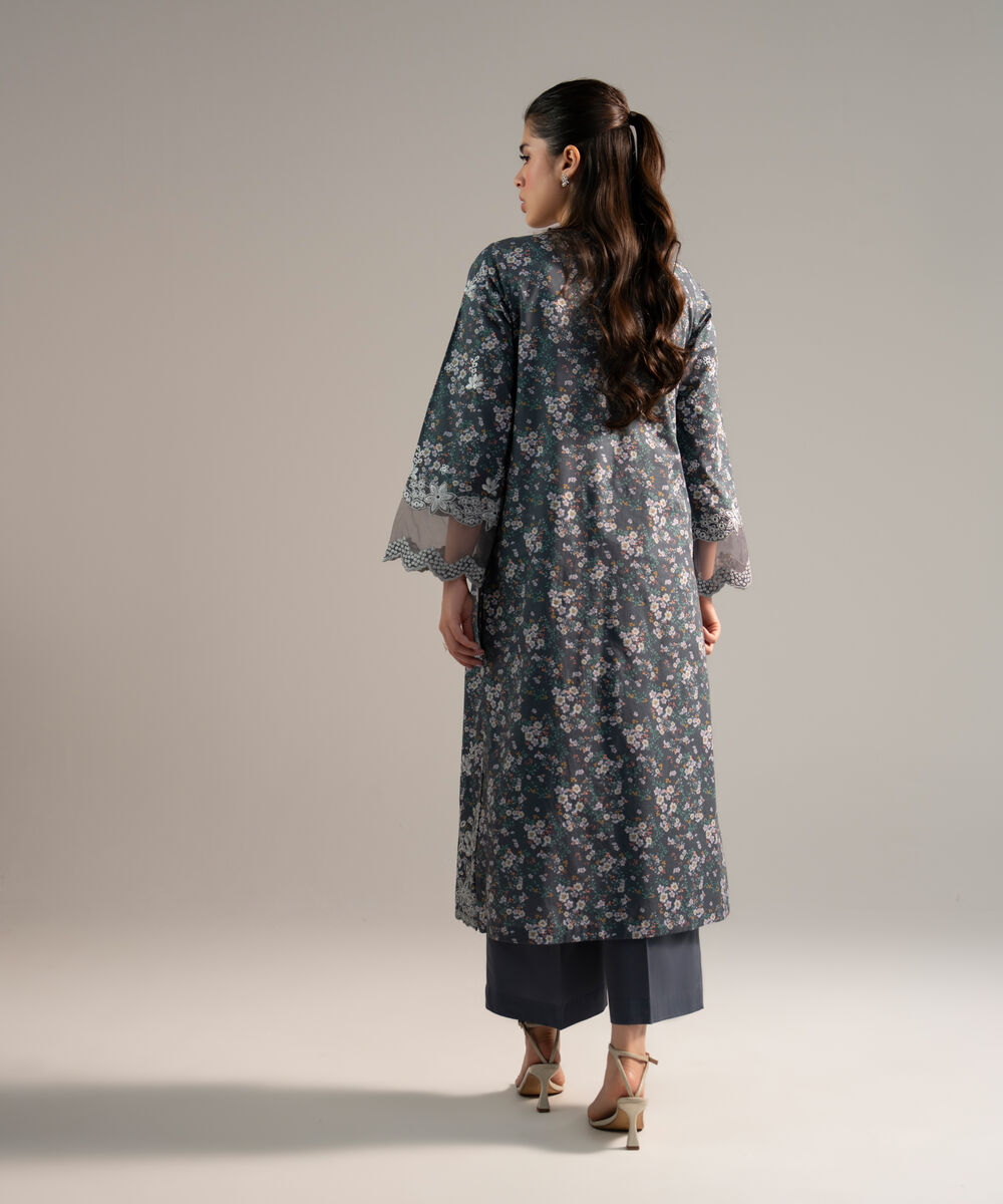 Women's RTW Lawn Embroidered Grey 2 Piece Suit