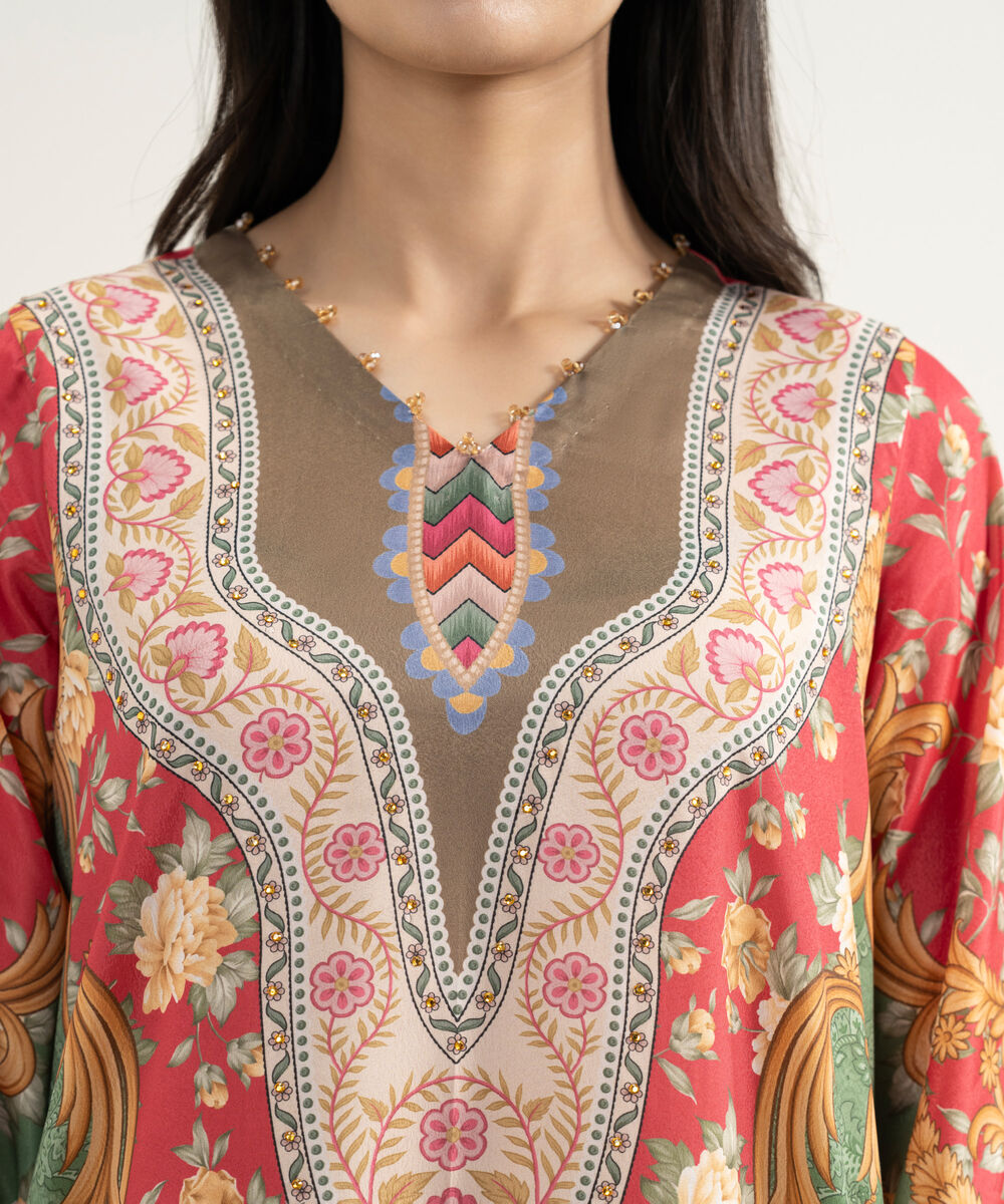 Women's RTW Blended Grip Silk Printed 3 Piece Suit