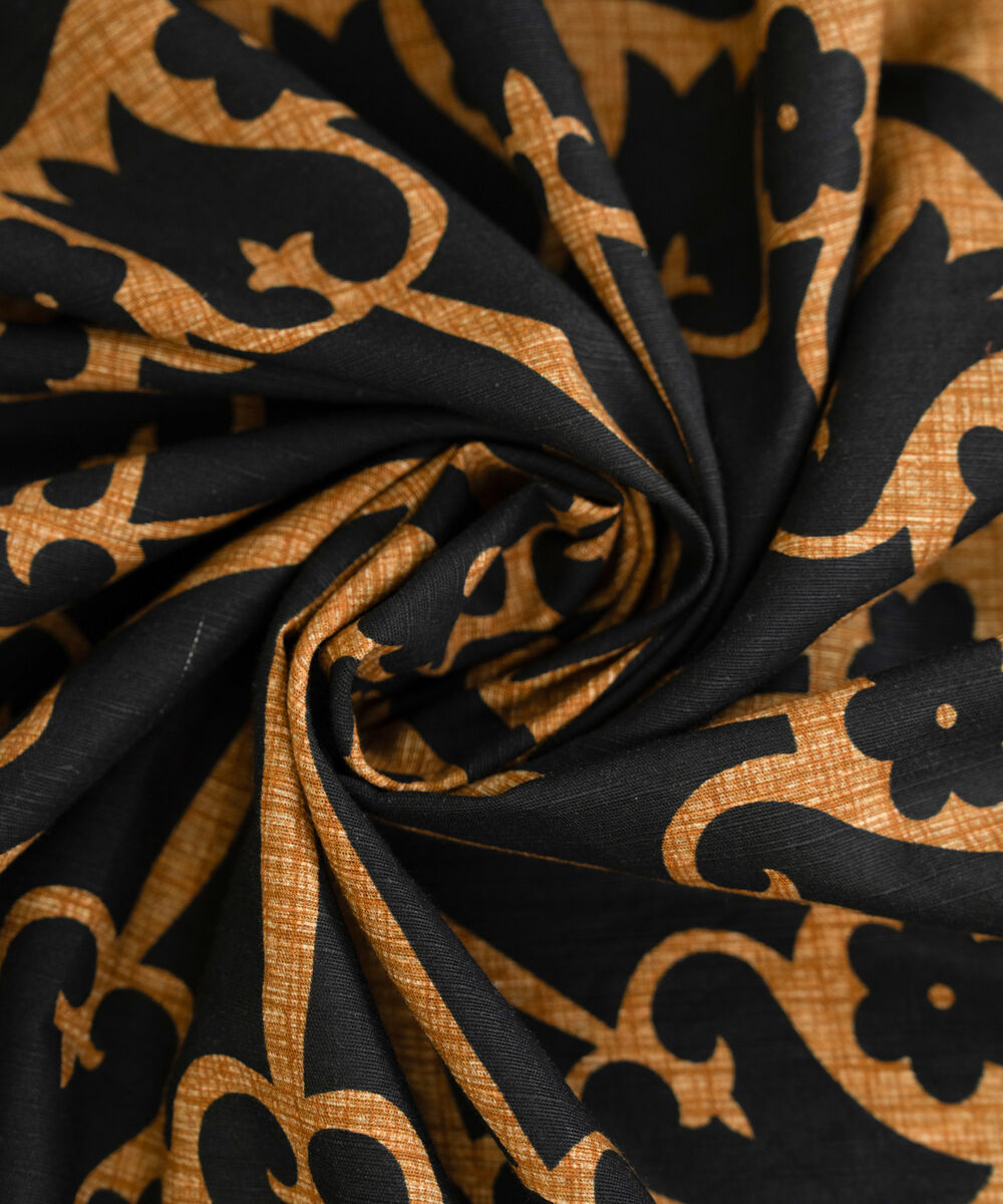 Cotton Printed Black Dupatta