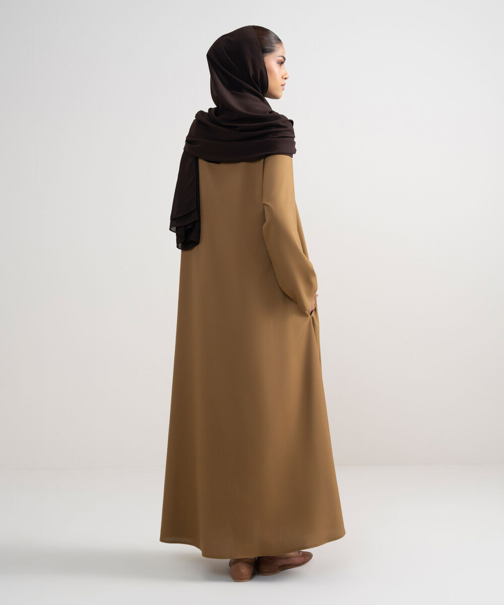 Women's Brown Regular Abbaya Set